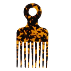 4mm thickness korea japan design afro handle Engraved custom logo  tortoiseshell afro hair salon curl hair combs  for women