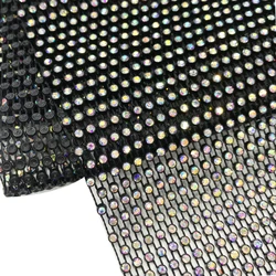 S120 Popular Shiny Elastic Stretch Crystal Rhinestone Fabric Net Mesh For Clothing Materials