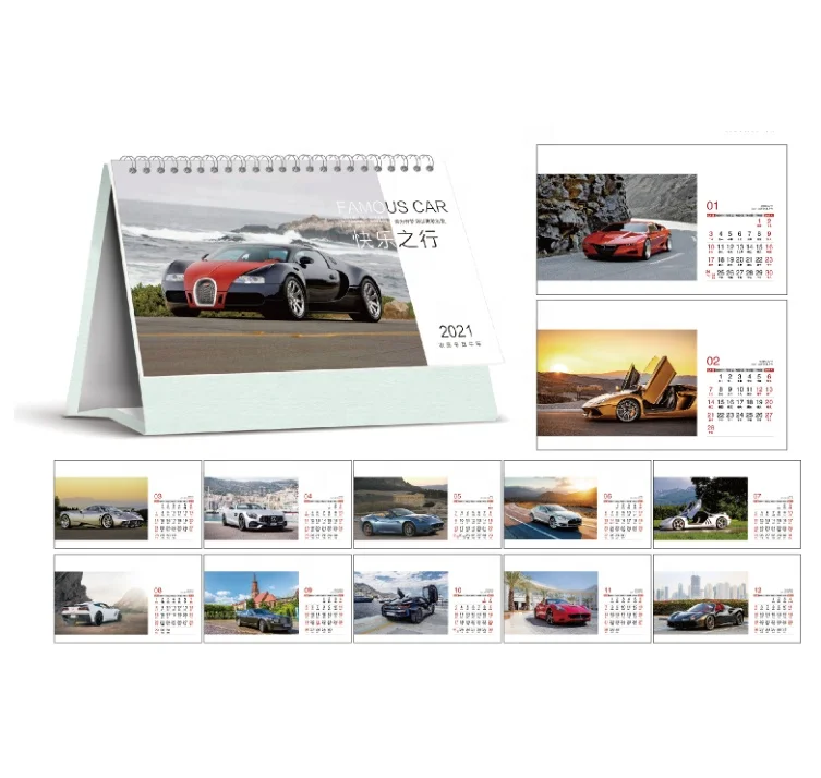 hot selling 2021 stand up desk calendar with advertisement printing