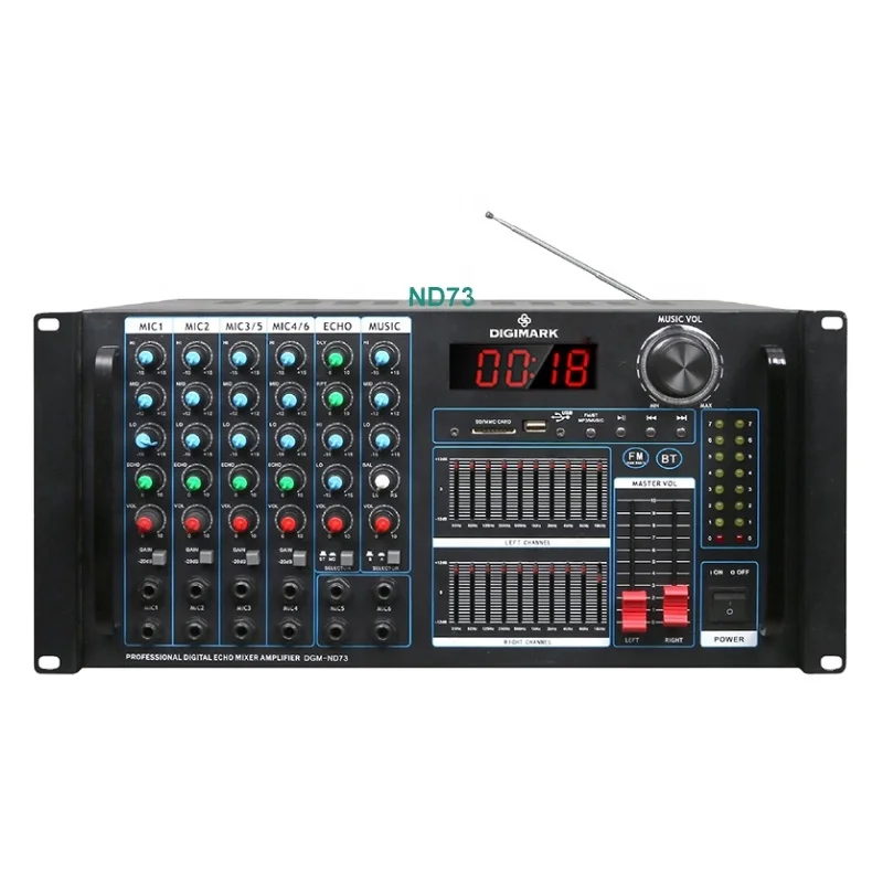 ND-73 echo/balance 20-band graphic equalizer RMS 700W powerful karaoke amplifier with BT/USB/SD/MMC/AUX/CD/MP3/FM radio function