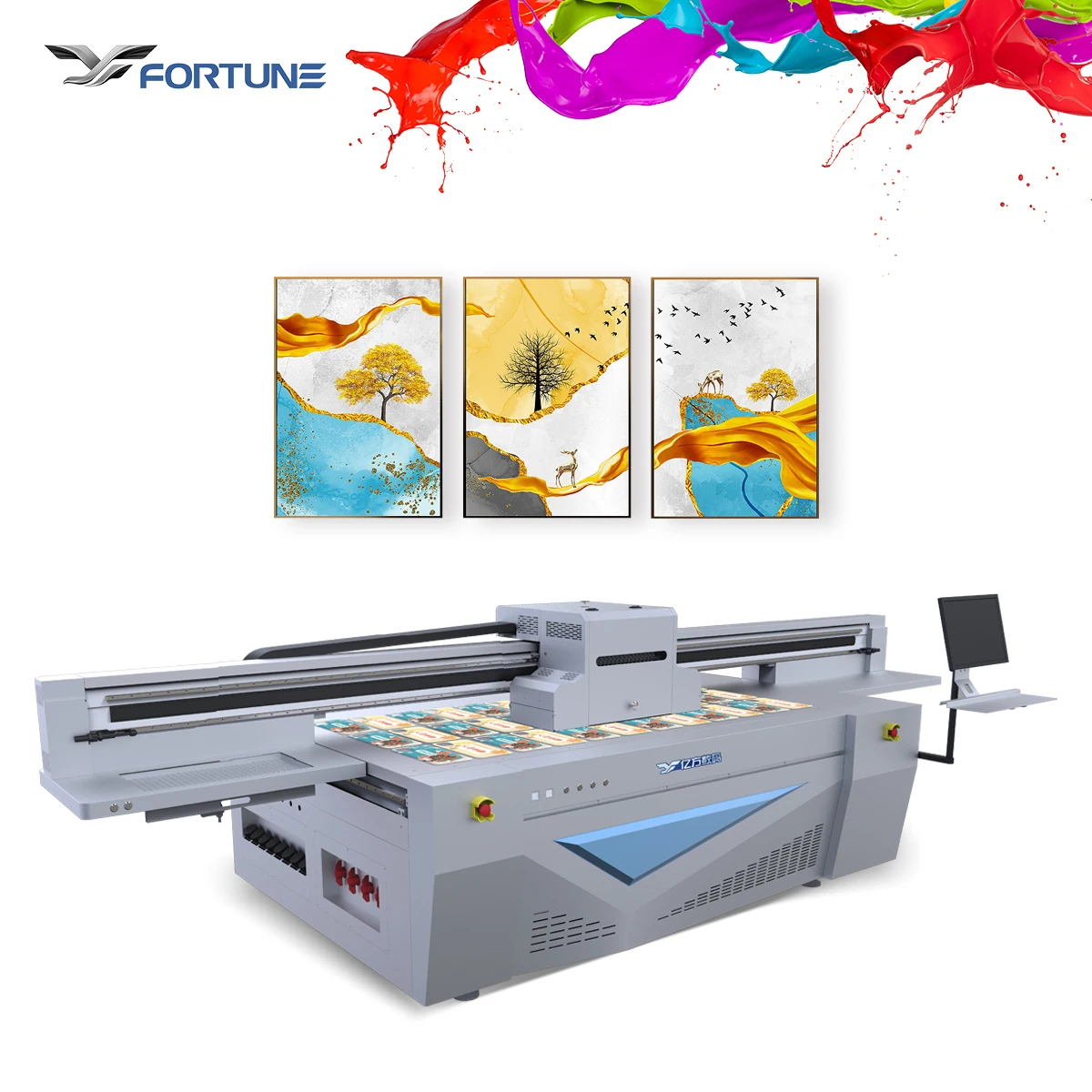 Large format UV Machine with Ricoh Gen 5 head uv printing 2513 UV Flatbed Printer for Glass 3C Product