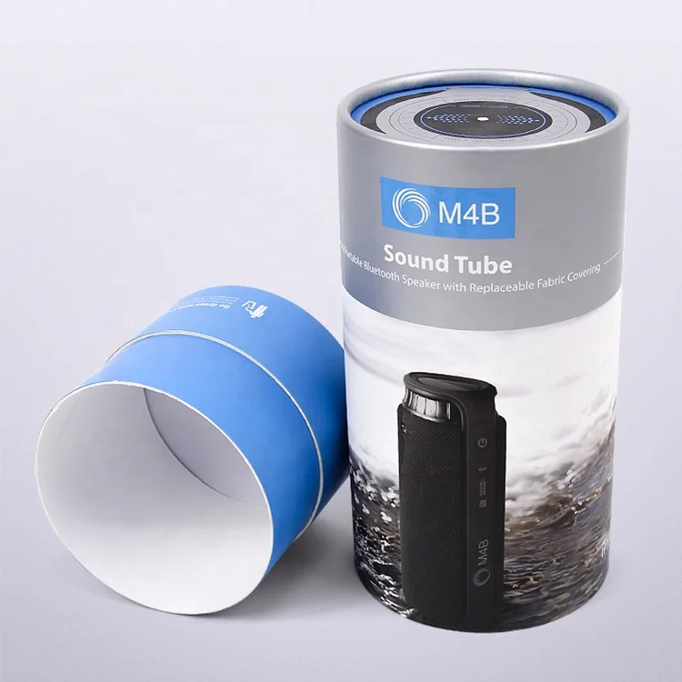 Custom printed craft gift paper box tube packaging for consumer electronics sound speaker earphone