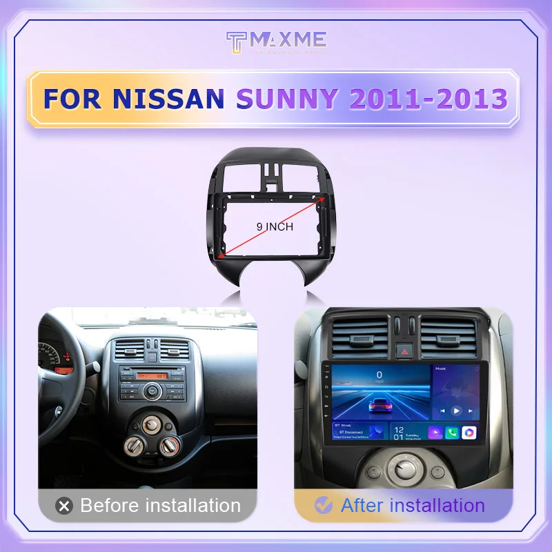 Фабричная OEM ODM Автомобильная DVD-рамка для Nissan SUNNY/ALMERA 9 дюймов 10 Рама автомобильной электроники LHD RHD прочная панель ABS автомобиля