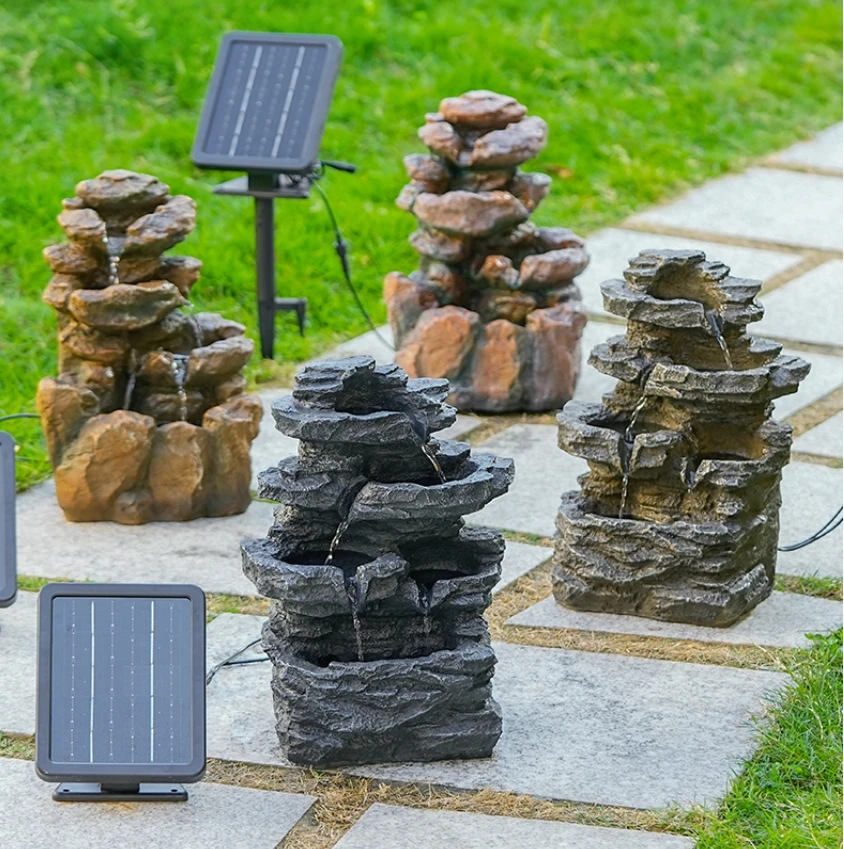 Solar Powered Water Fountain Outdoor Garden Outdoor Fountain Indoor and Outdoor Water Fountains Water Falls for Outside Garden