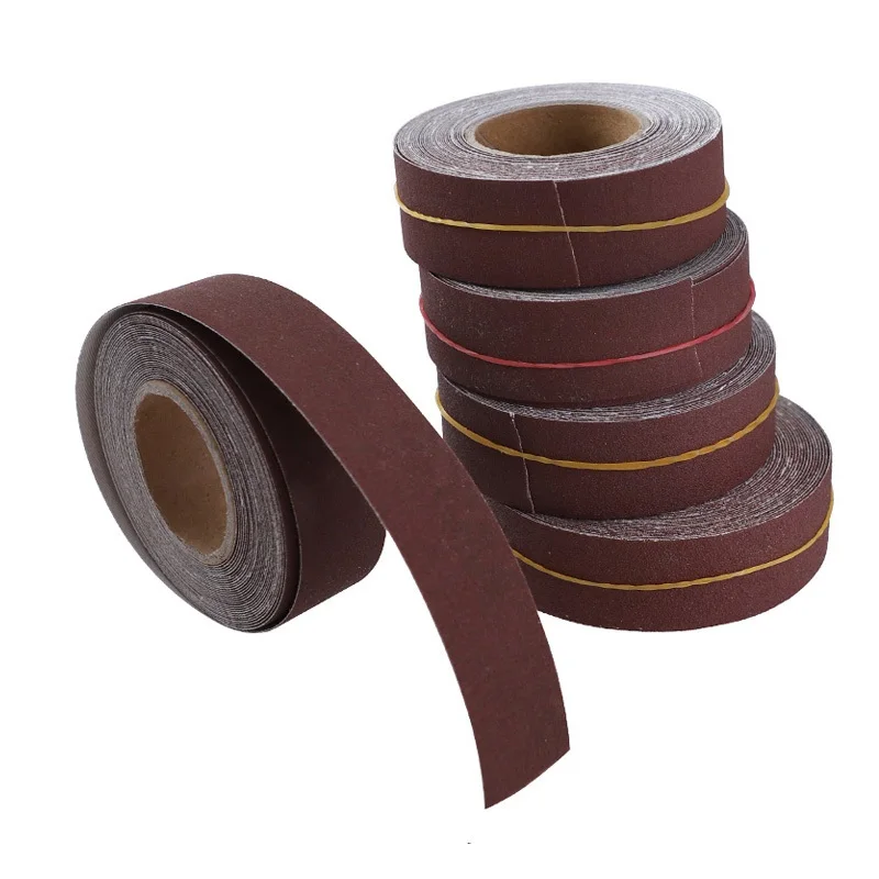 6M 25mm 150-600 Grit Sandpaper Dry Grinding Emery Sanding Belt Drawable Sand Paper Roll for Metal Glass Wood Polishing