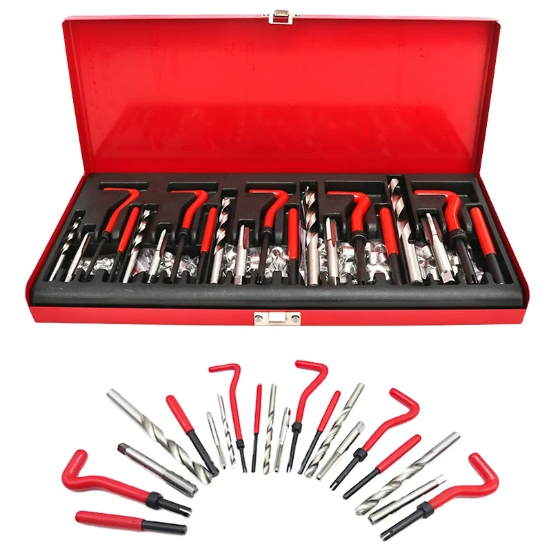 131pcs HSS Steel Metric Thread Repair Kit Drill Repair Tool Set Hex Key Installation Tool 1-Year Warranty OEM Support Hard Case