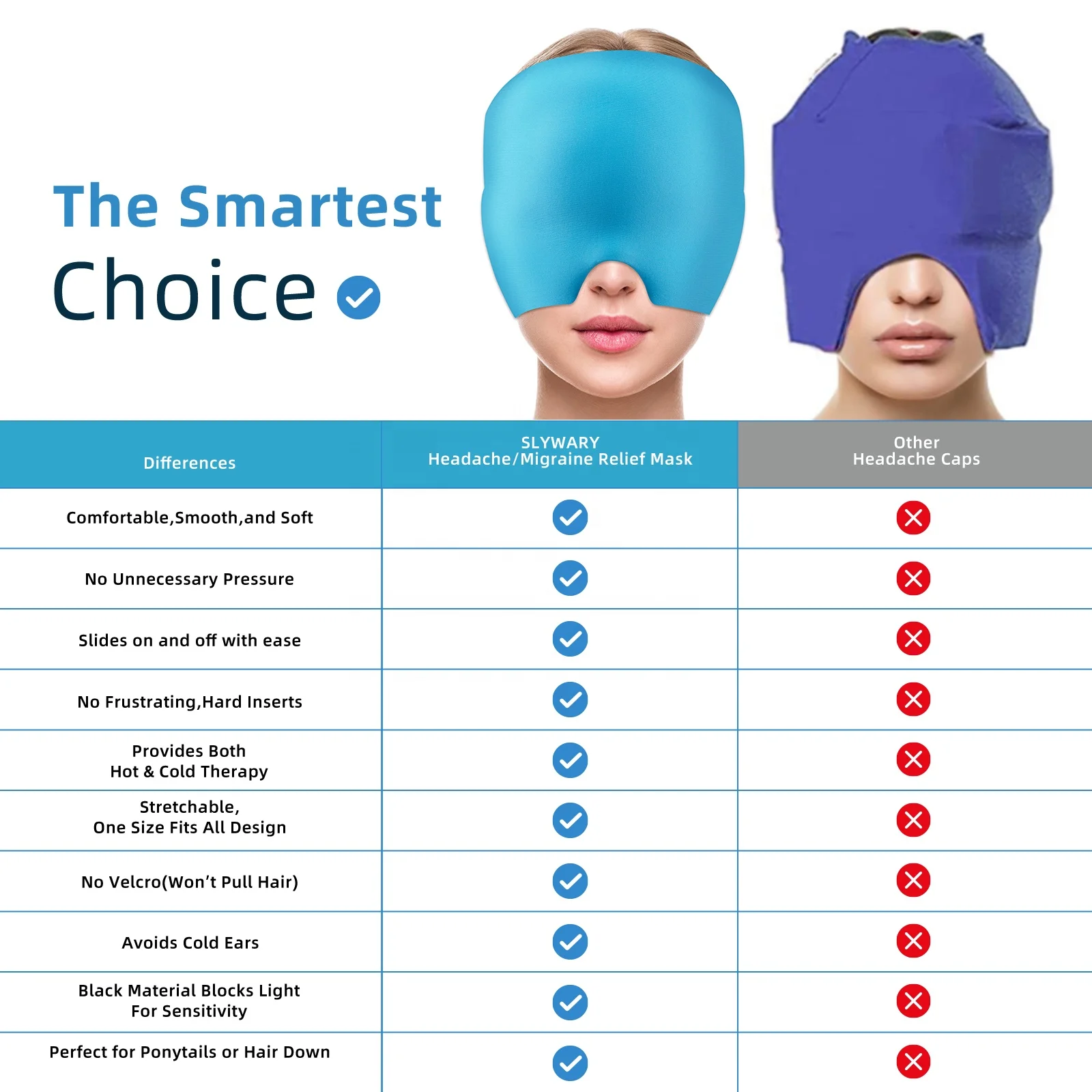 hot and cold therapy form fitting migraine hat relief ice head wrap headache and migraine relief cap