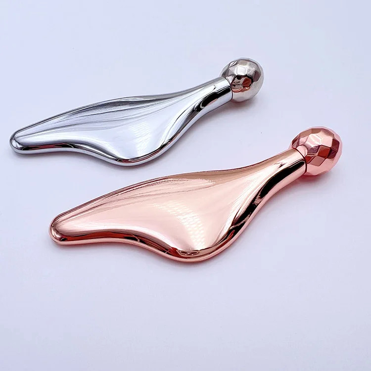 Hot Selling Skin Care Metal Facial Body Massage Face Lifting Tightening Rose Gold Gua Sha Roller