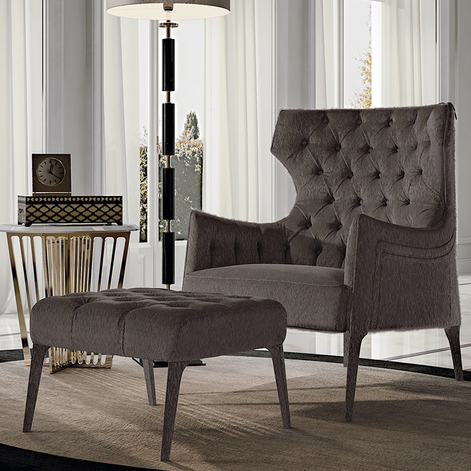 2022 new design apricot luxury sofa chair for bedroom modern living room furniture suede leisure chair