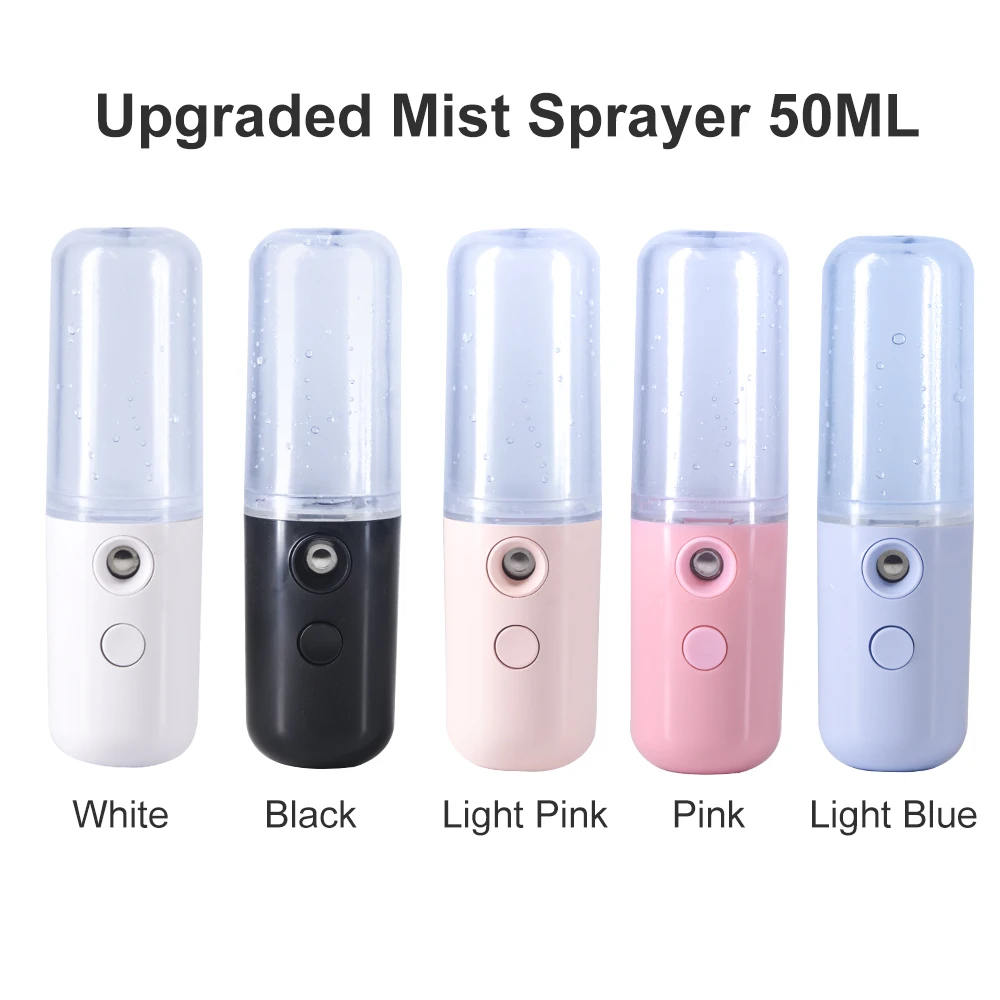 50ml Large Tank Portable Face Mist Spray Moisturizing Device Min Facial Vaporizer Steamer Machine Nano Mist Sprayer