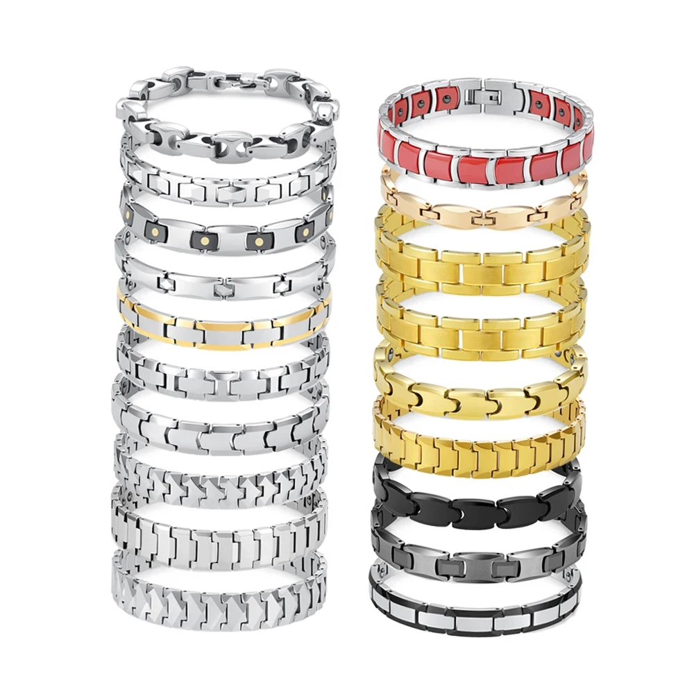 Health Care Therapy Blood Pressure Control Pure Tungsten Carbide Magnetic Bracelets For Men