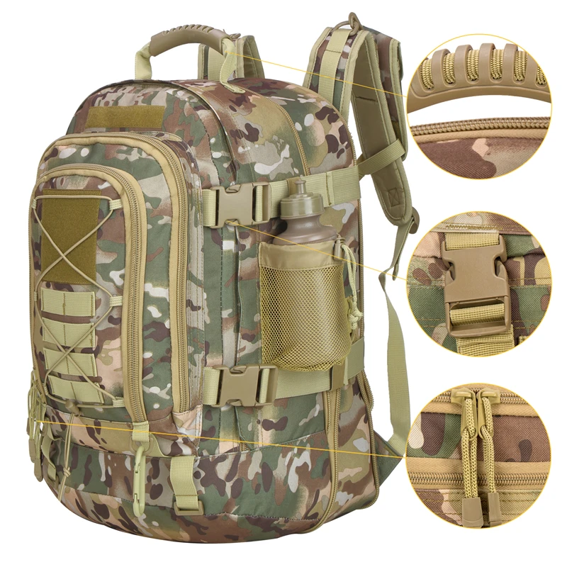 ODM & OEM Larger capacity Waterproof Tactical Trekking Fishing Hunting Bag Military 60l
