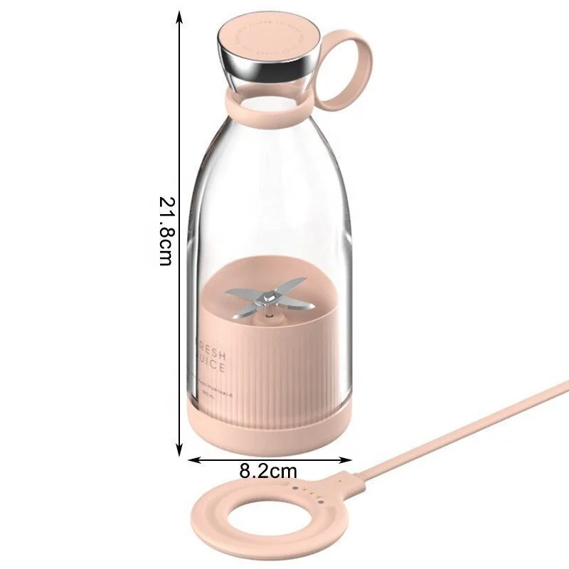 AHLC Christmas Gift Hot Selling Outdoor Portable 4 Blades USB Rechargeable Fruit Milk Smoothie Orange Grinder Juice Extractor