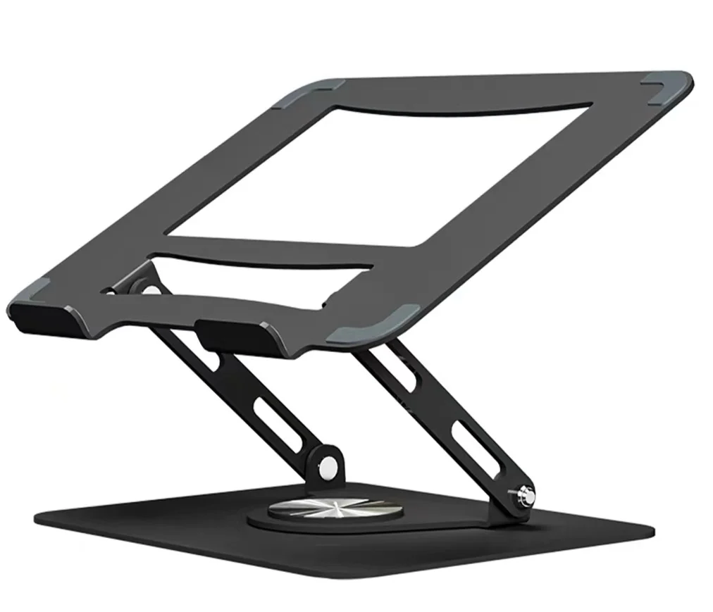 Adjustable Ergonomic Sit to Stand Laptop Stand with 360 Swivel Base Rotating Computer Stand