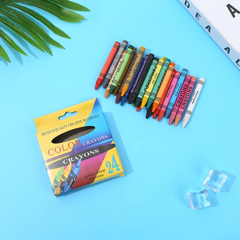 Cheap Set Colored Crayons With Custom Logo
