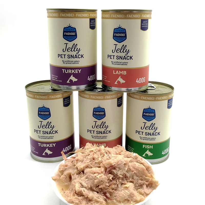 Hypoallergenic High Protein Chicken Breast Wet Food Grain-Free 400g Turkey Lamb Fish Flavors Pet Dog Canned for Adult Dogs