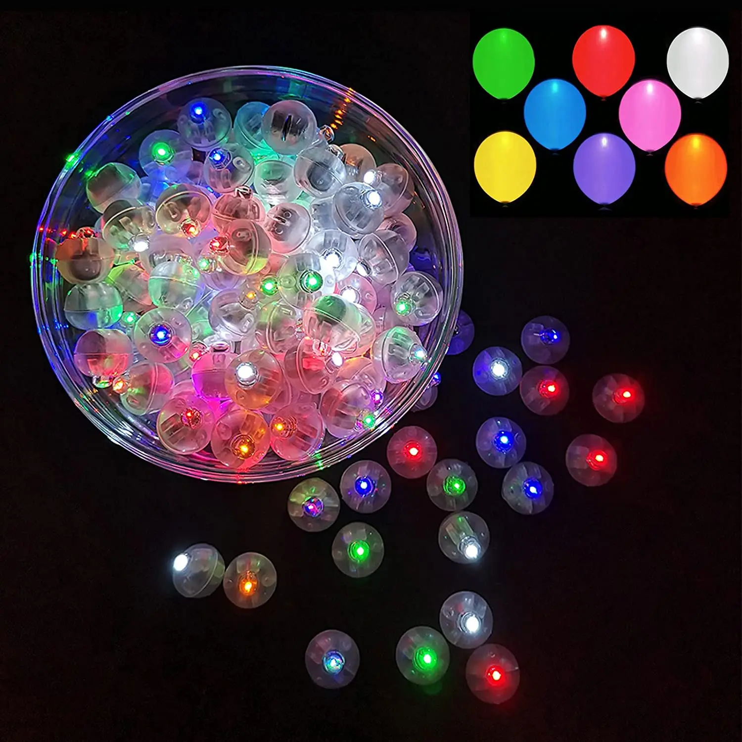 Nicro 20pcs Glowing Rubber Led Mini Balls Party Supplies Indoor Luminous Mini Balls Bottle Balloon Filler Birthday Decoration