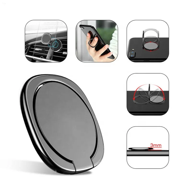 Mobile Accessory 360 Rotating Metal Middle Finger Grip Ring Phone Holder For Cell Phone