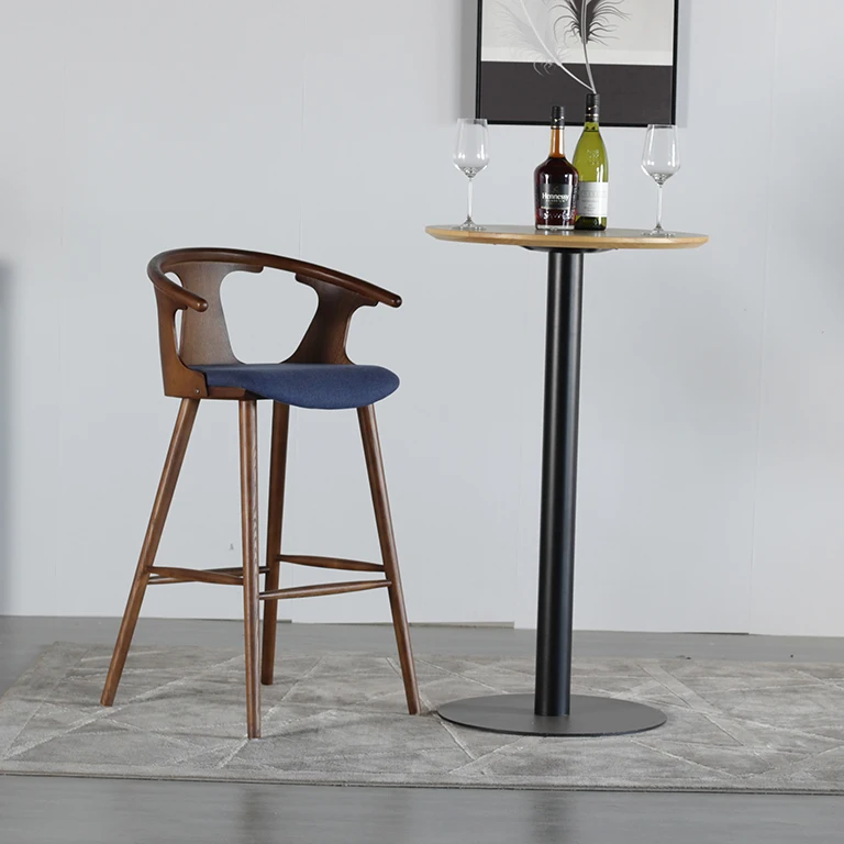 Wholesale Nordic Fashion Style Design Furniture Counter Hight Bar Stools Backrest and Cushion Bar Chair