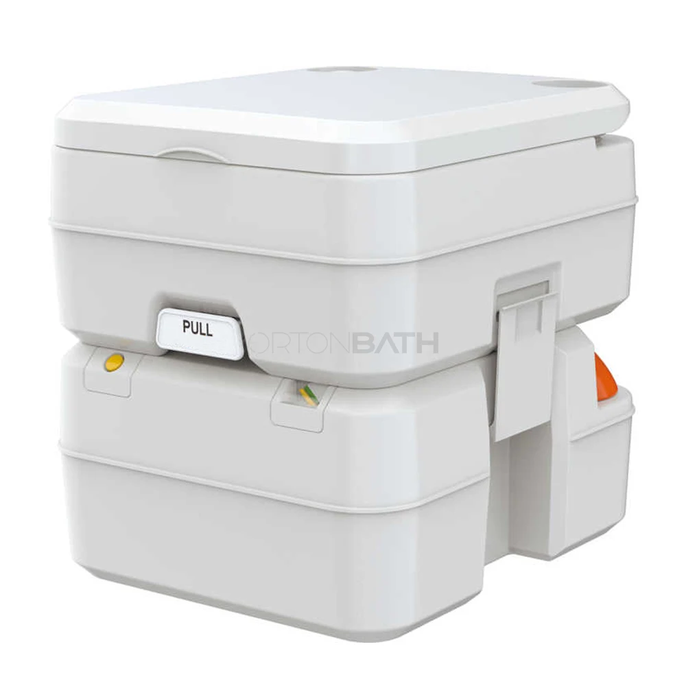 ORTONBATH Portable Toilet Indoor Outdoor Commode mobile toilet, Lightweight & Compact for Camping, Boat, Van, Emergency Use