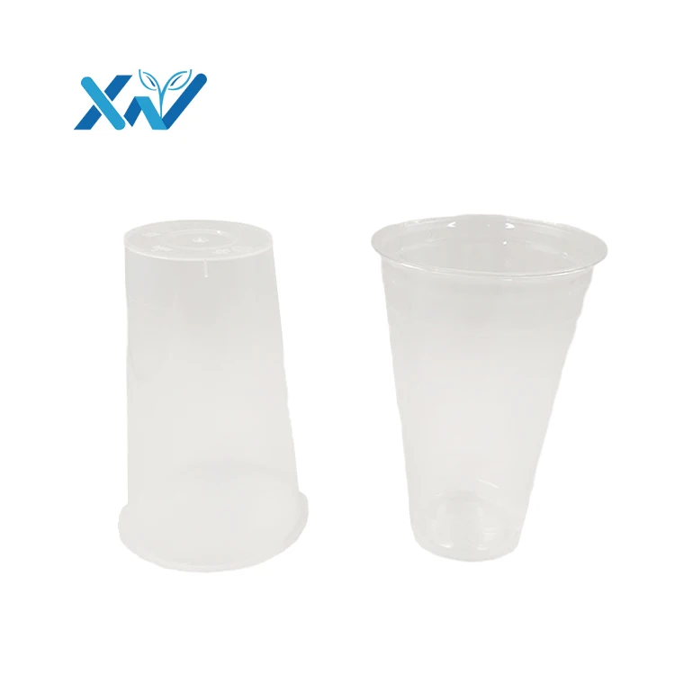 Custom size print logo plastic recyclable disposable cold drink cup with pp lid from china manufacturer