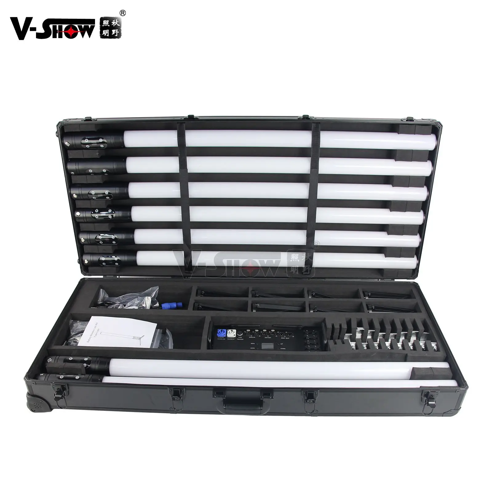 VSHOW T360  IP65 8PCS and Case Outdoor  Battery Powered RGB Rainbow Pixel Bar LED Tube DMX Remote WiFi