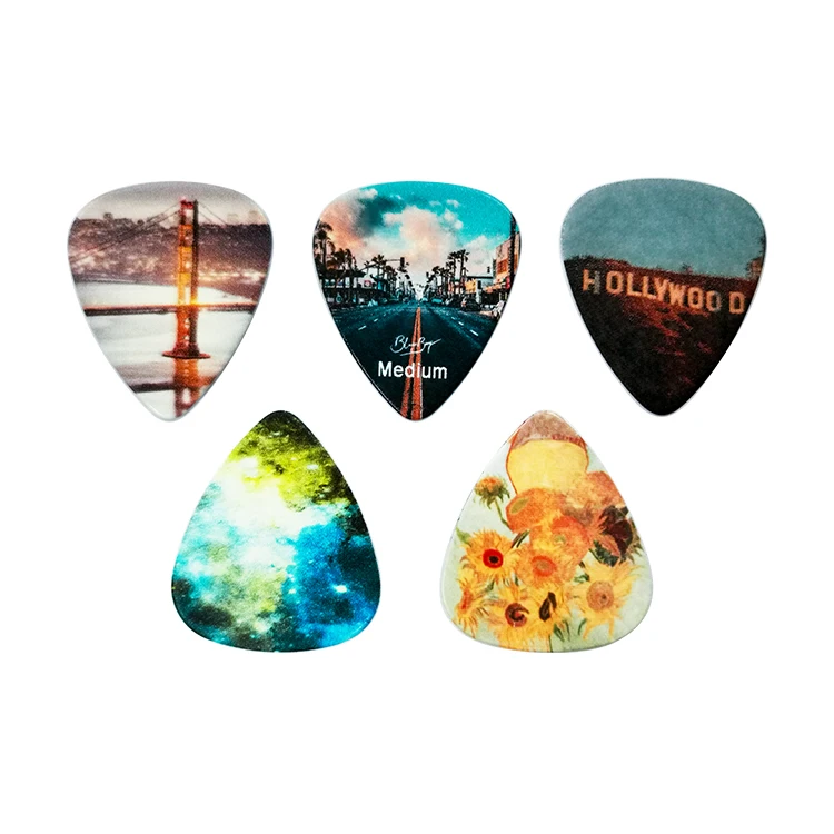 0.71mm double sides custom colorful printing Beautiful guitar plectrums picks