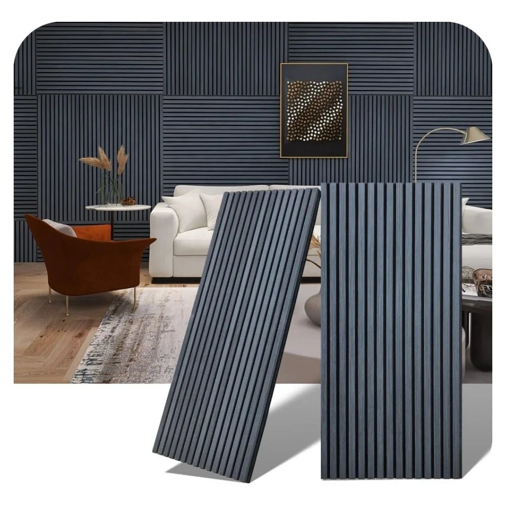 Hot Sale 3D Model Design Soundproof Wall Panel Interior Wall Decor Acoustic Wood Veneer Slat Wall Panel For Recording Studio