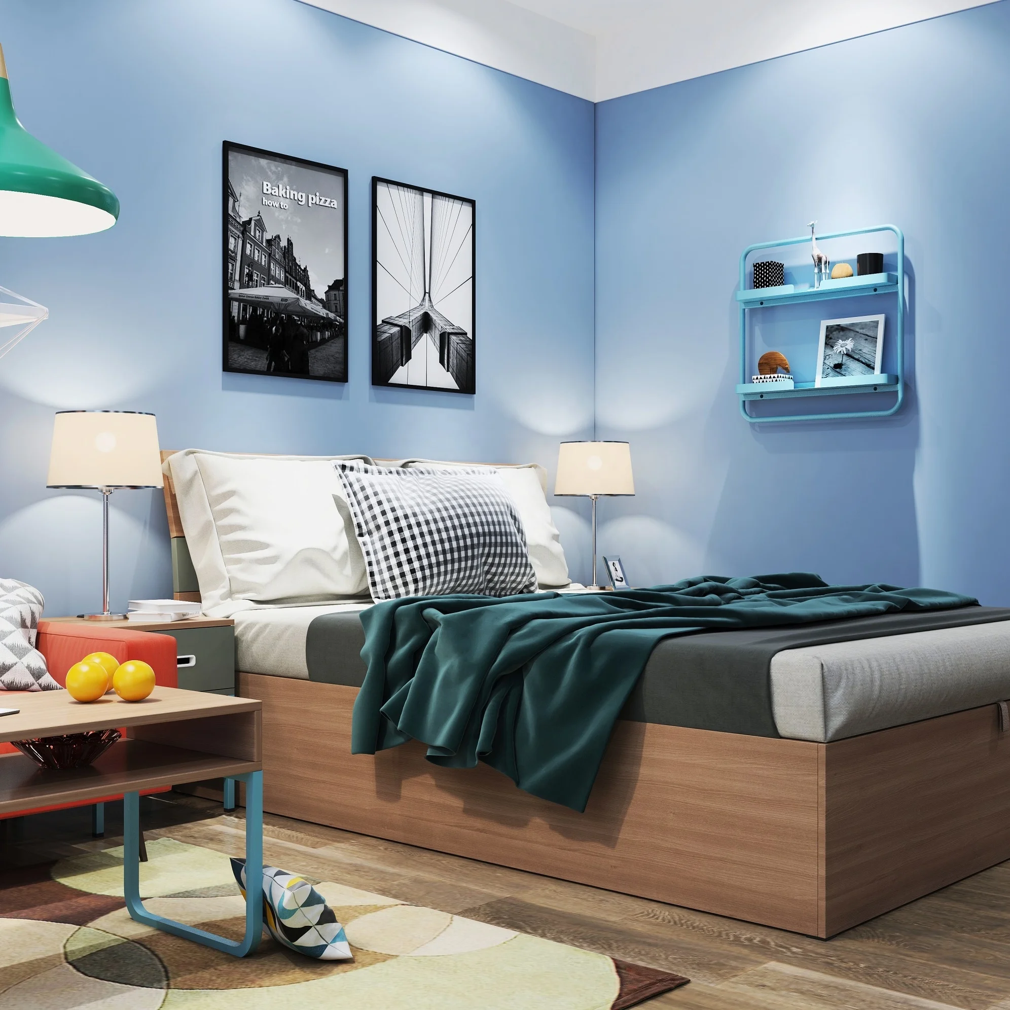 School Furniture Dormitory Complete Furniture Solution Plan Bunk Bed Folding Bed Study Table Computer Desk TV clove Shoe Rack CB