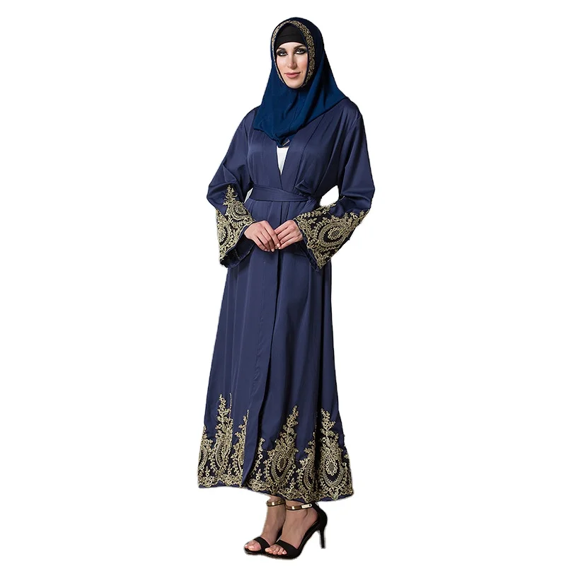 HJ XCM1 2021 EID new dresses muslim latest designs modest maxi dress Open Abaya Arab Kimono