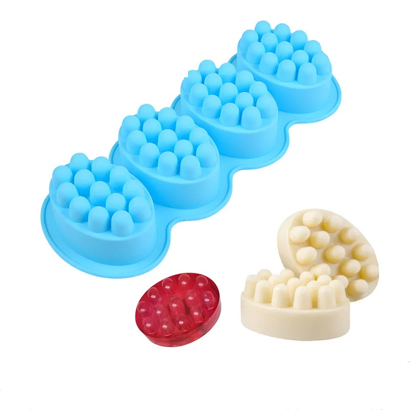 Форма для мыла силиконовая форма массажа с 4 полостями изготовления без BPA