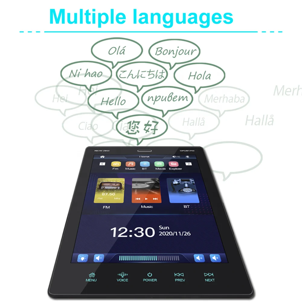 Detachable 1 Din 9.5inch mp5 car radio with carplay/Android auto Vertical Screen mp5 Player Multimedia Stereo Car Stereo Radio