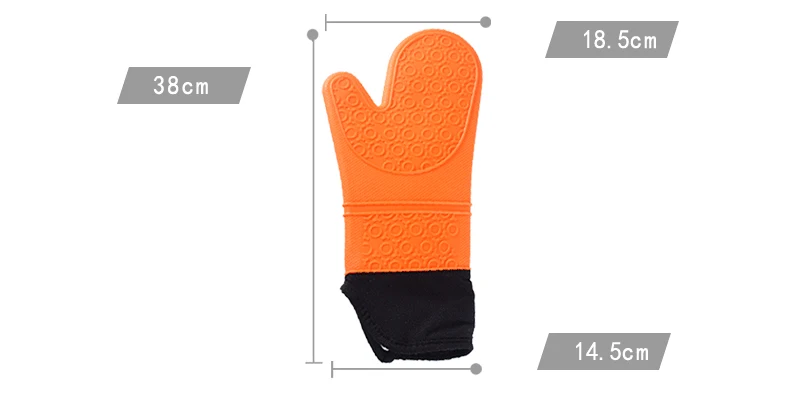 Colorful Heat Resistant BBQ Gloves Waterproof silicone Cooking Mitts for Grilling Baking Smoker Oven Printed Style for Kitchens