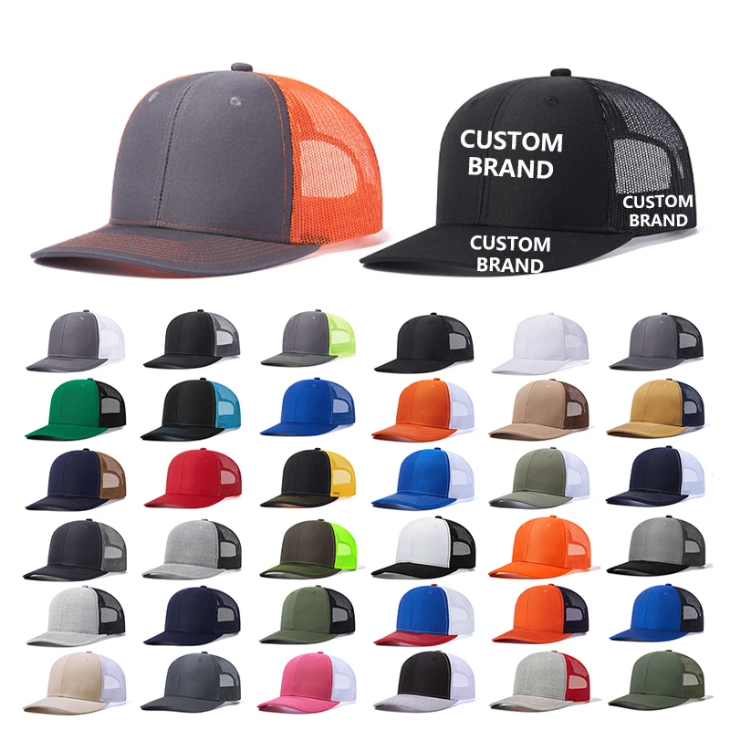 Gorras Richardson 112 Custom Trucker Hats High Quality Caps Hats 3D Embroidery Blank Men 6 Panel Mesh Trucker Hat Custom