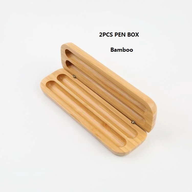 Eco Friendly Single or Twin Bamboo Wooden Pen Pencil Engraved Logo Case Box