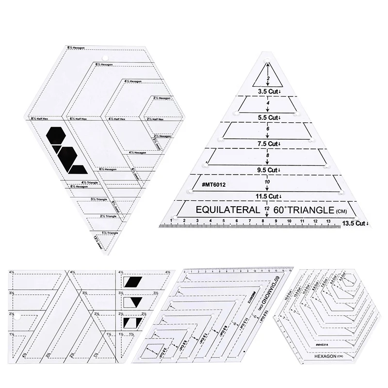 MCZ-135 Hot Sale 1Pcs/6 Styles DIY Quilting Straight Ruler Clear Tailoring Ruler Template Ruler