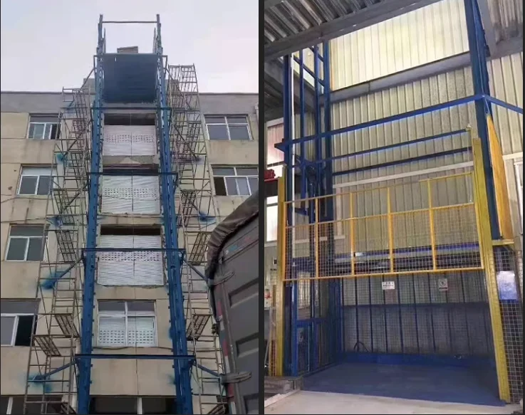 Customized guide rail type cargo elevator hydraulic lifting platform