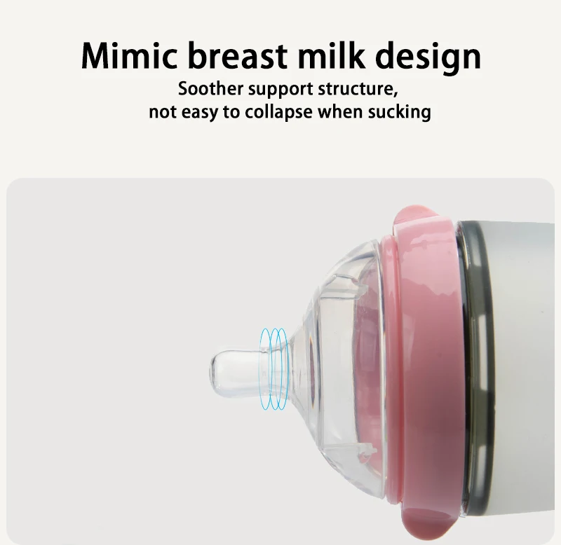 Bpa Free Food Grade Silicone Baby Bottle Wide Mouth Design Custom Professional Baby Milk Bottle For Easy To Clean