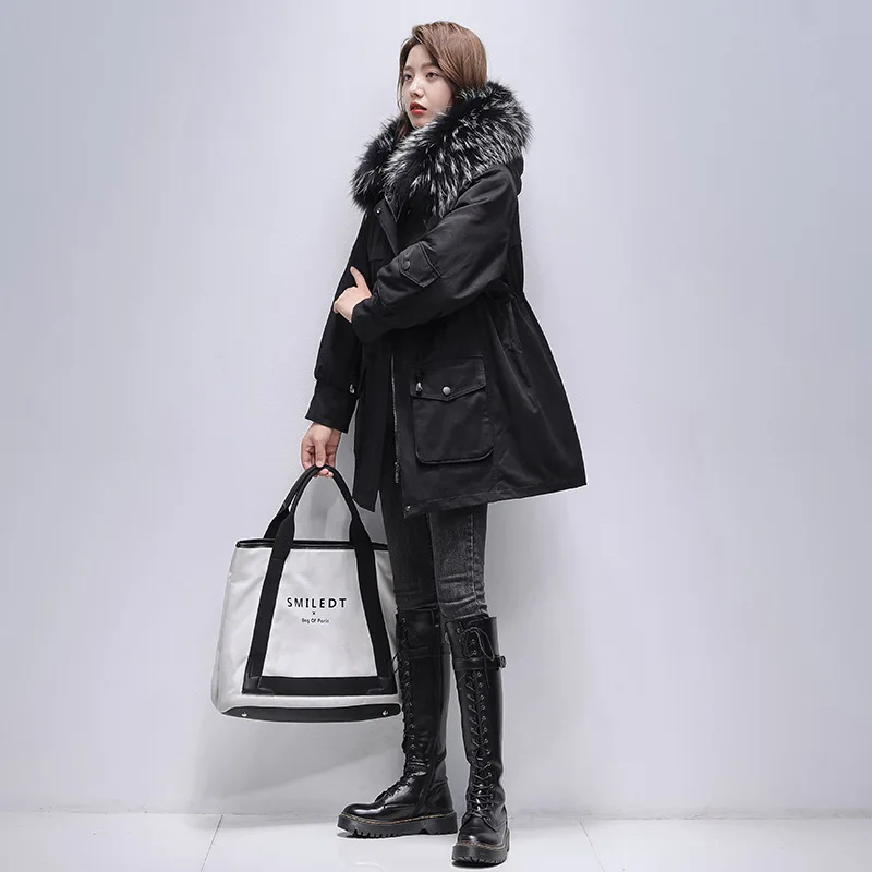 Overcomes female Rex rabbit hair lining winter new fur coat female removable