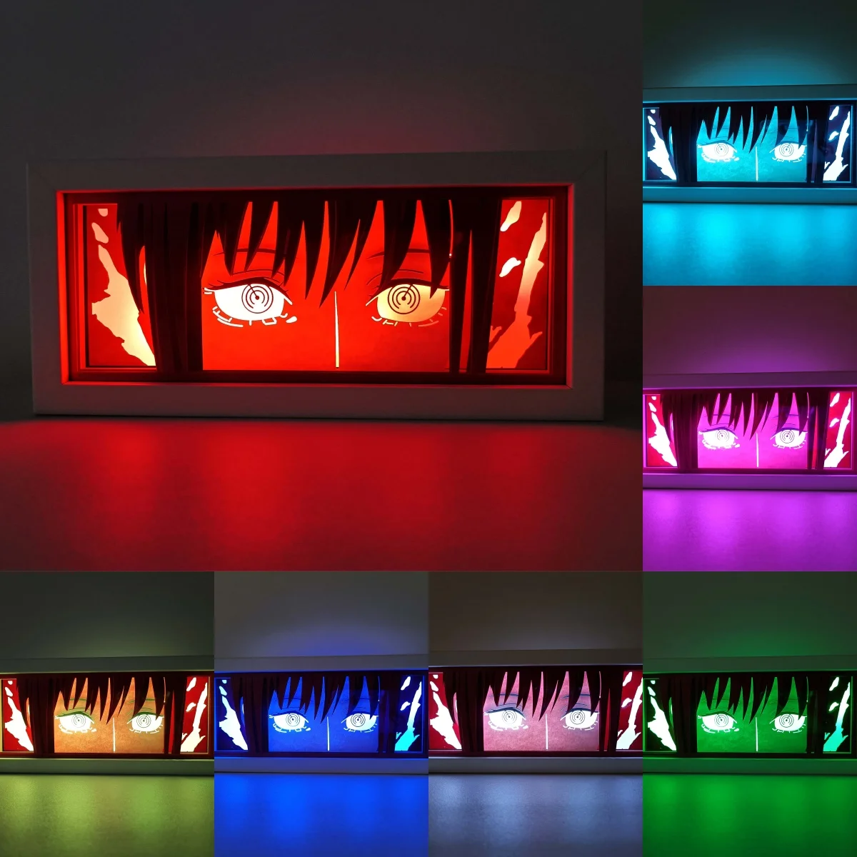 150 RGB Remote Control Paper Cut Box  My Hero Academia Anime Paper Carving Lamp 3d Night Light Gift For Animation Fans