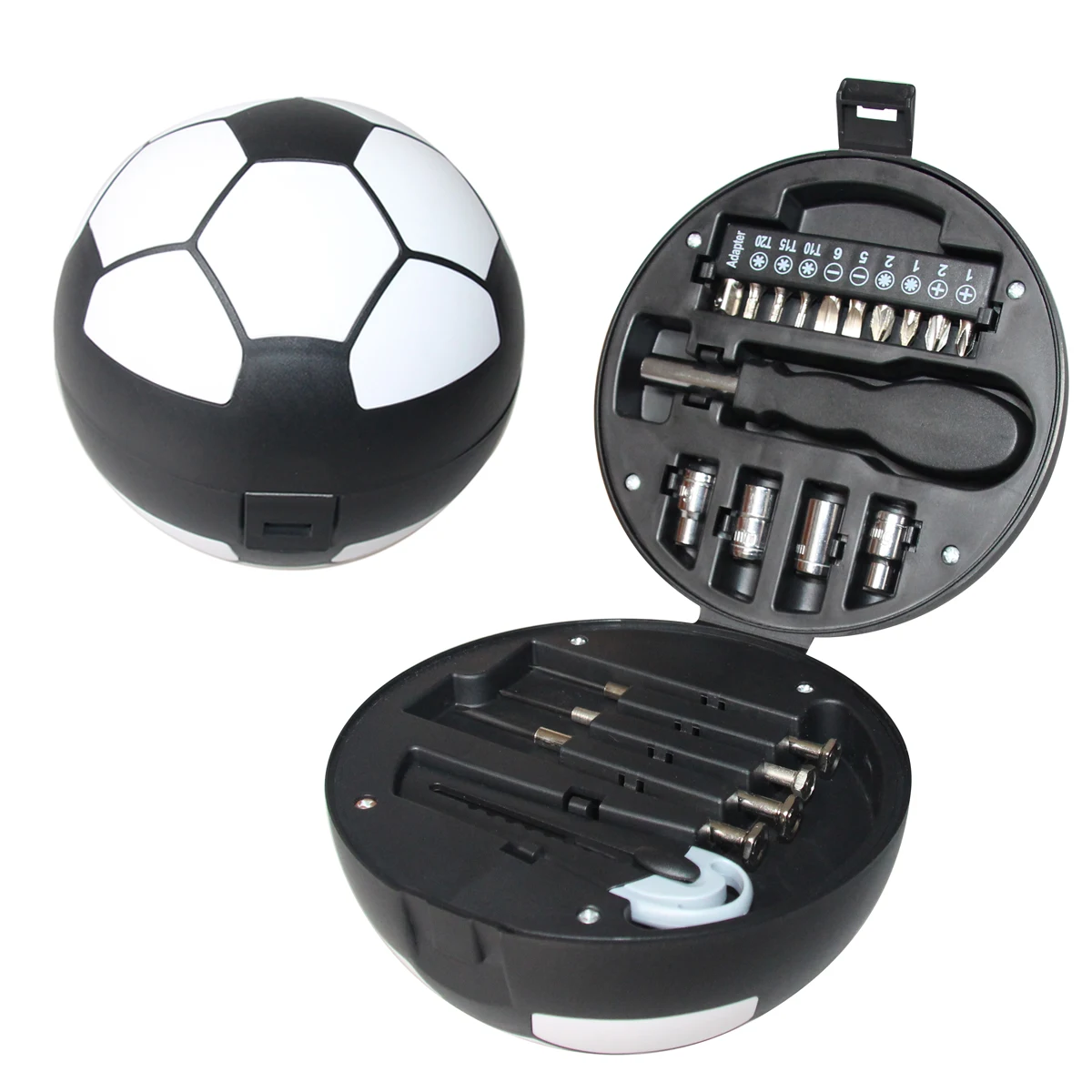 20 in1 Mini soccer High quality logo customization tool set Factory price Football shape creative tool box DIY hand tool kit