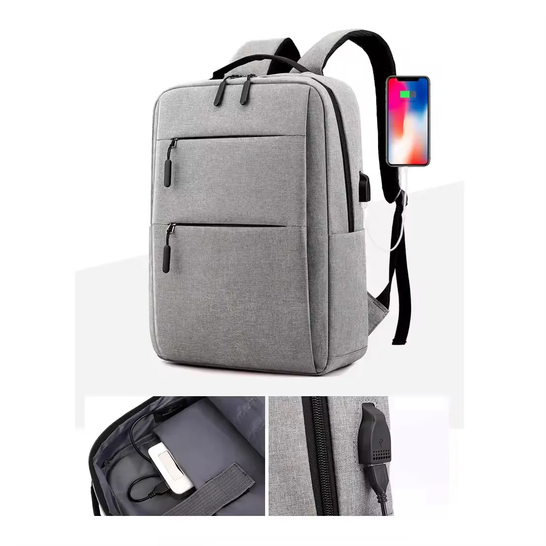 New Arrivals OEM Custom Logo High Quality USB Charging Port Waterproof Smart Casual Sports School Travel Laptop Backpack Bag