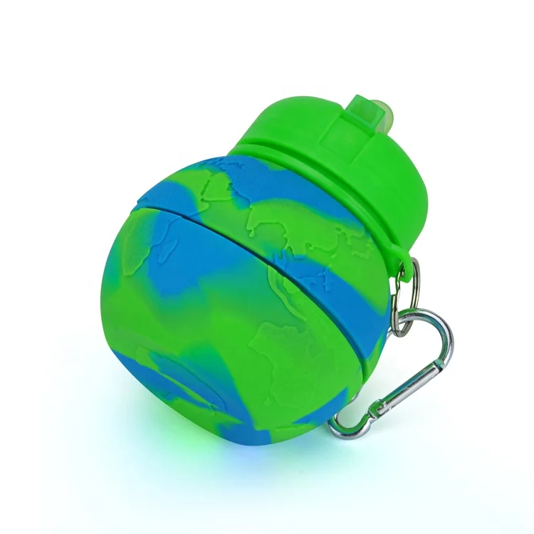 Lightweight BPA Free Silicone Foldable Water Bottles with Carabiner