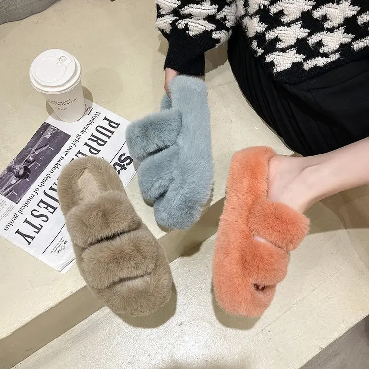 Новое поступление, Заводская оптовая продажа, зимние Нескользящие пушистые меховые тапочки, зимние женские тапочки из искусственной овечьей шерсти