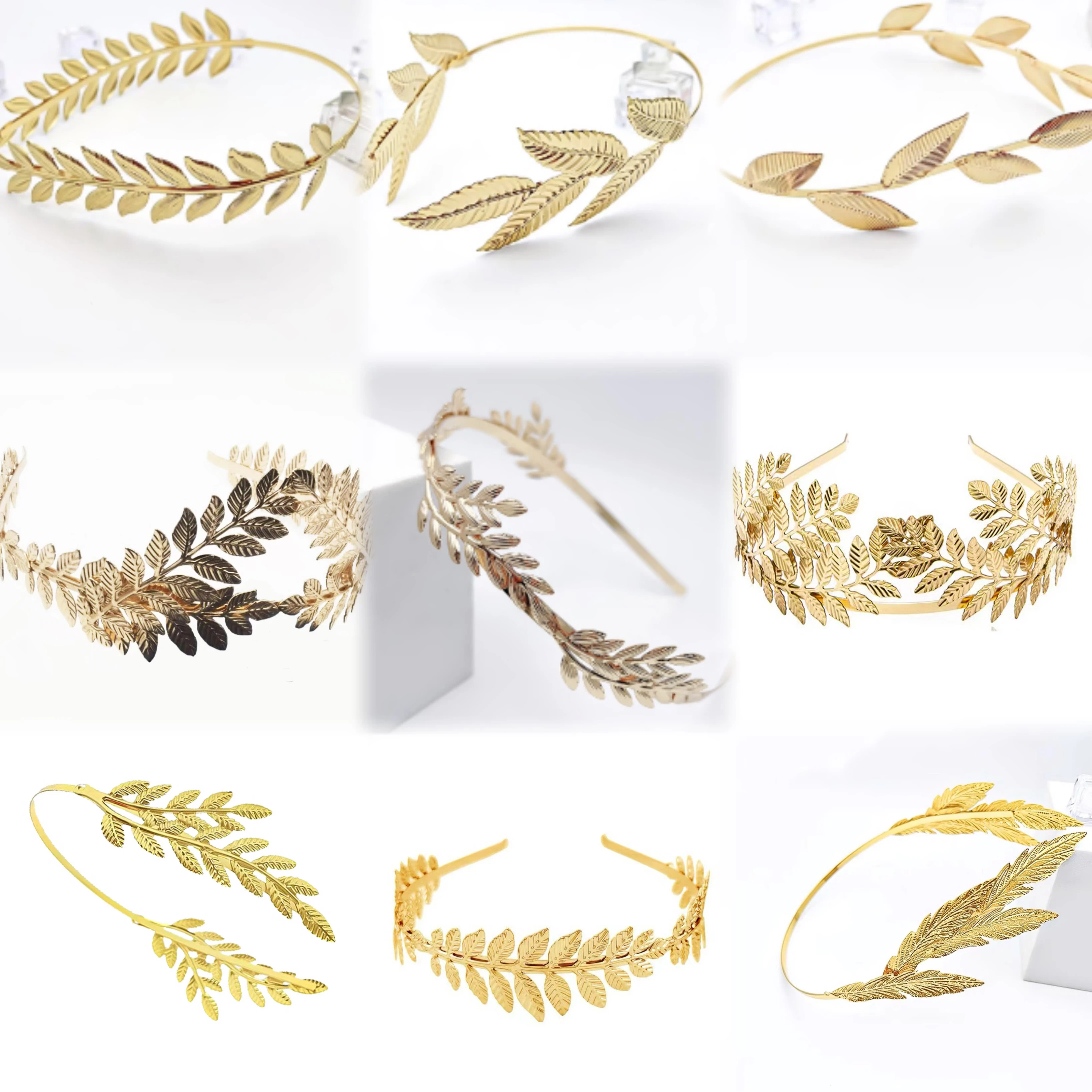 Hot Sale Wedding Supplies Goddess Headband Gold Leaf Branch Hair Band Crown Bridal Wedding Headpiece Greek Accessories