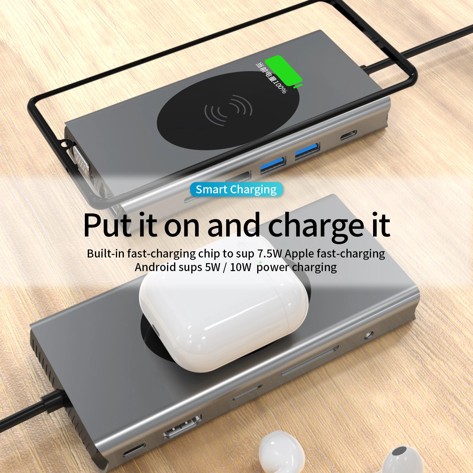 Macbook usb c концентратор 13 в 1 кабель с разъемами типа C и PD HD-MI SD TF AUDIO3.5 VGA RJ45 USB-C2.0 USB-C3.0 USB3.0 * 2 USB2.0 беспроводной