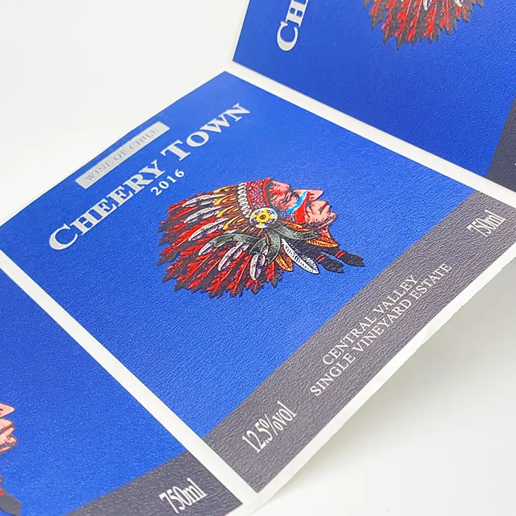 Custom high-end waterproof self-adhesive red wine whiskey sticker label