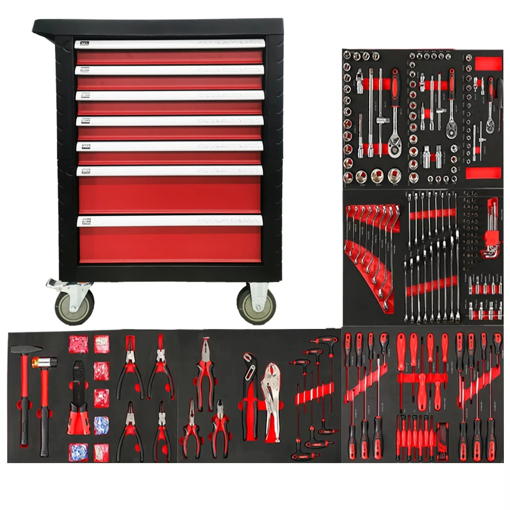 CE 420 Pcs Auto Repair Tool Sets Rolling Box with Wheel Heavy Duty Stainless Steel Tool Chest/cabinet /cart/ trolley