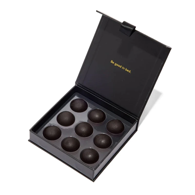 custom empty luxury round magnetic truffle chocolate bonbon gift boxes packaging for chocolate with dividers