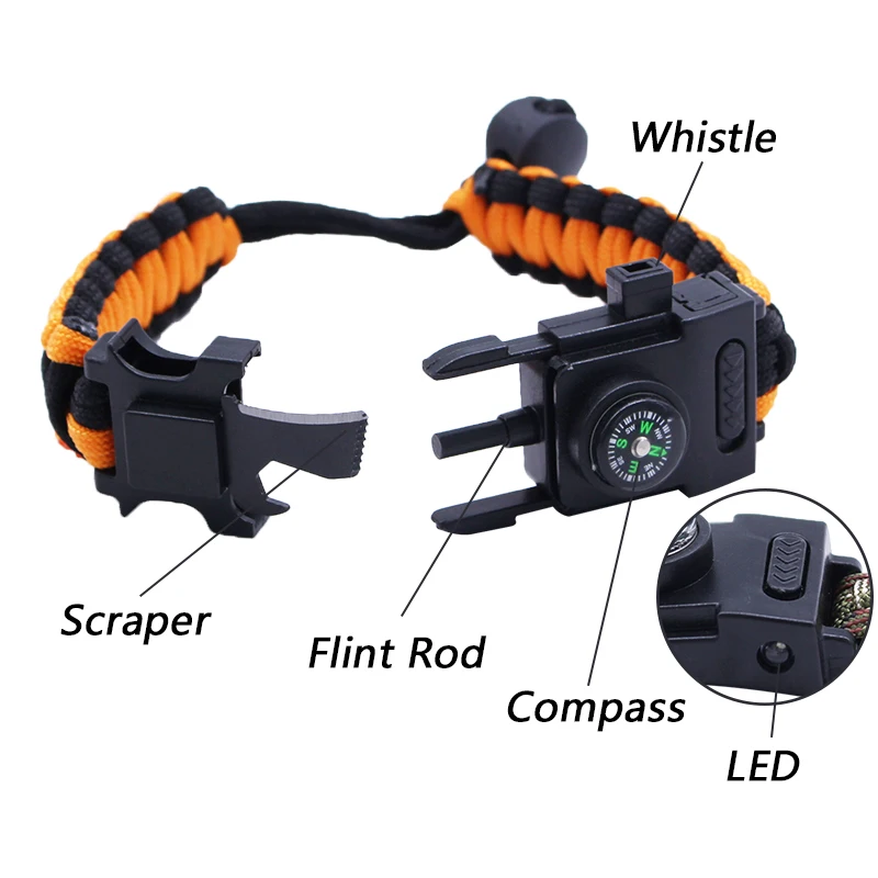 
Manufacturer OEM Adjustable LED Paracord Survival Bracelet Logo 